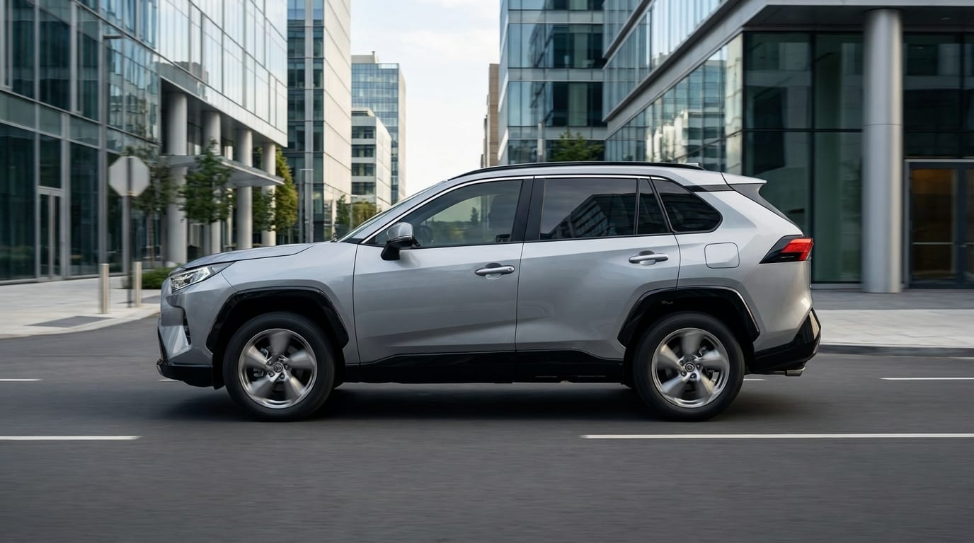 Toyota RAV4 2026 - Vista lateral en contexto urbano
