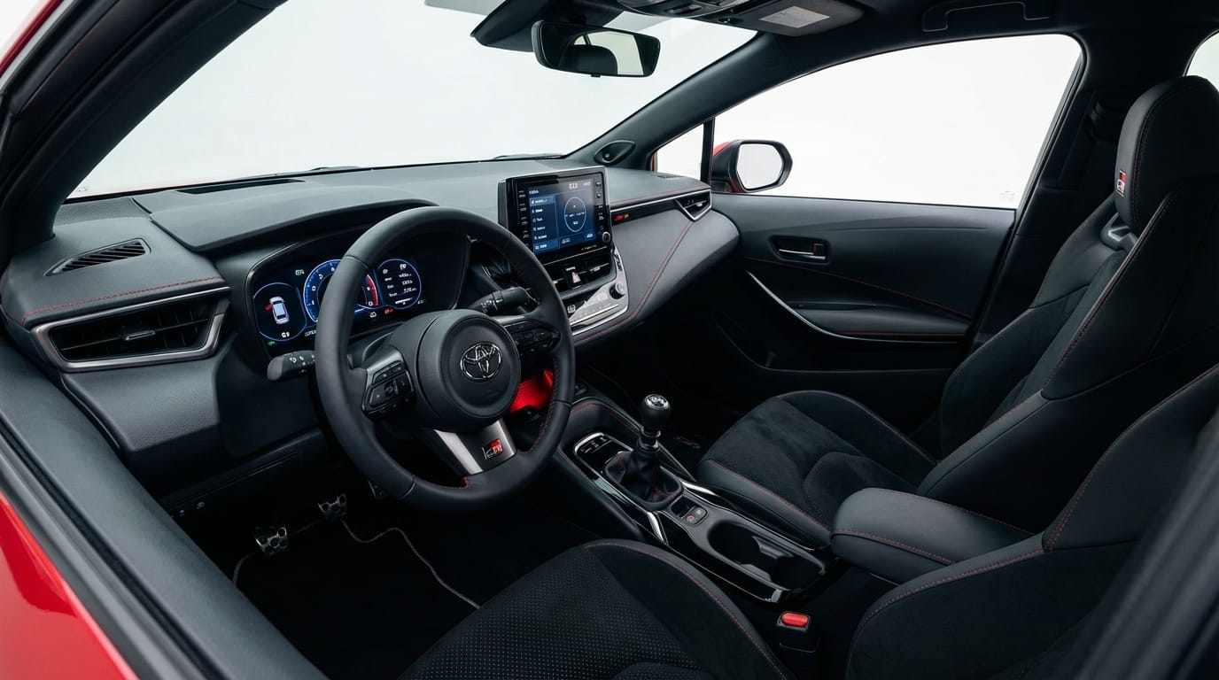 Toyota GR Corolla 2027 - Interior con cabina centrada en el conductor