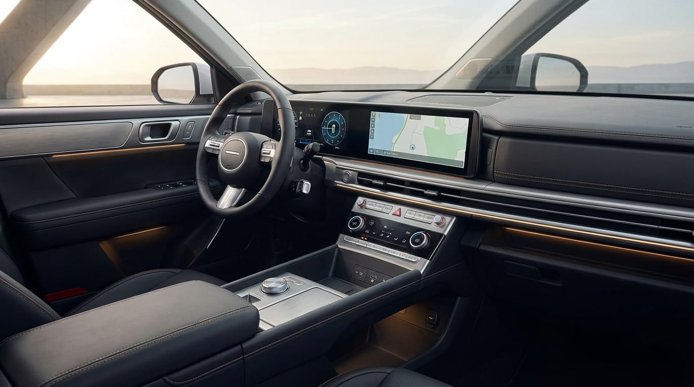Nueva Pickup Mediana Hyundai - Interior moderno con pantallas digitales