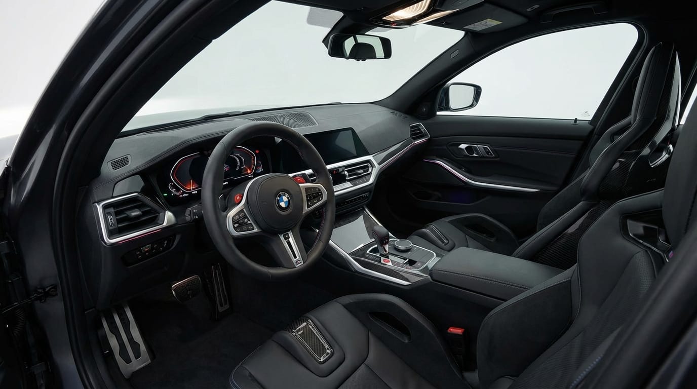 Interior del BMW M3 Competition - Vista desde el asiento del conductor