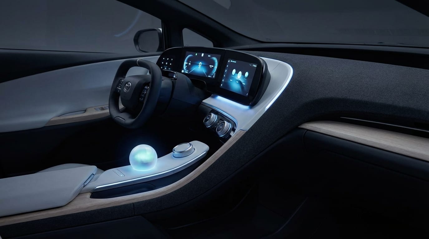 Toyota LQ Concept - Interior futurista con pantalla de la interfaz de IA Yui