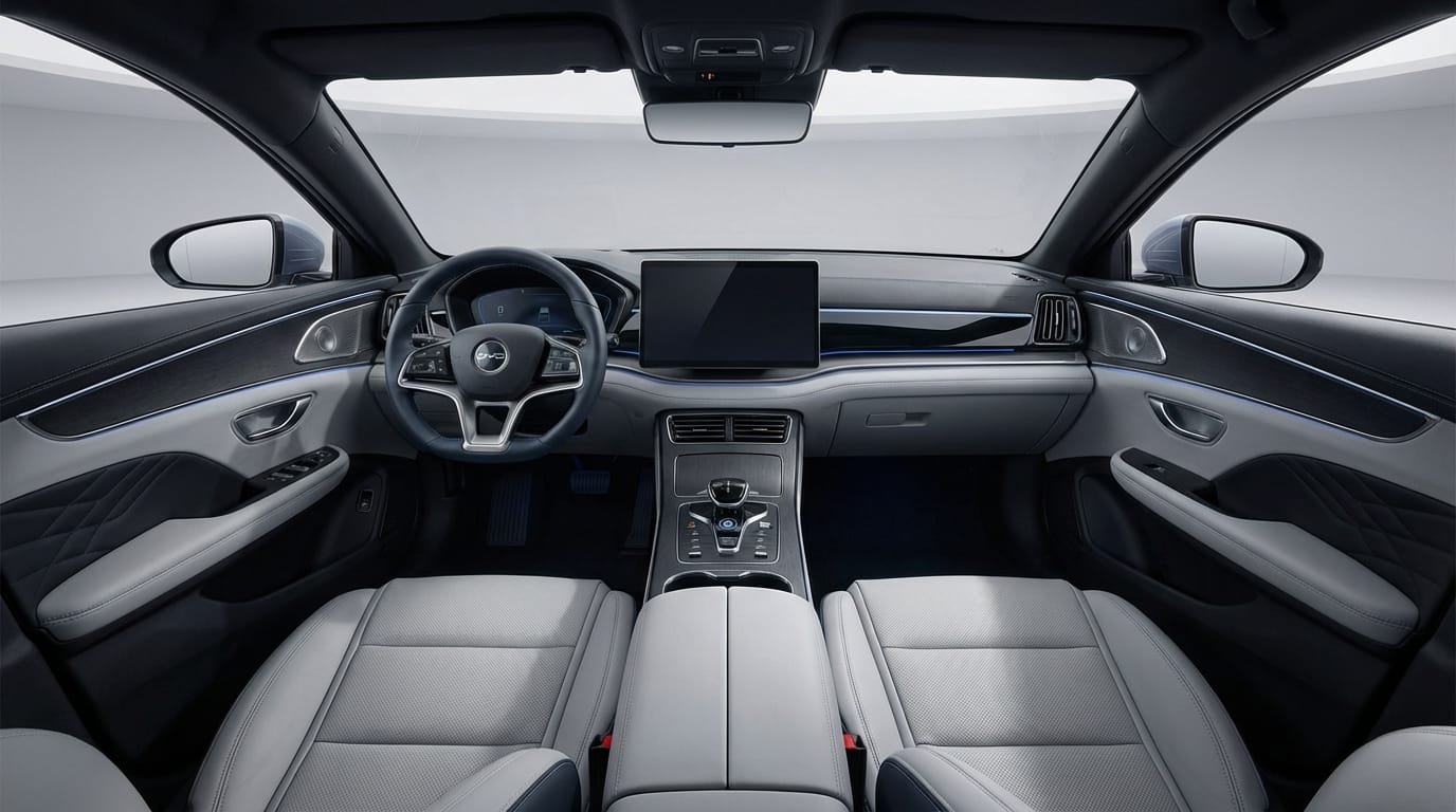 BYD Han EV - Interior premium con pantalla táctil giratoria y asientos de cuero