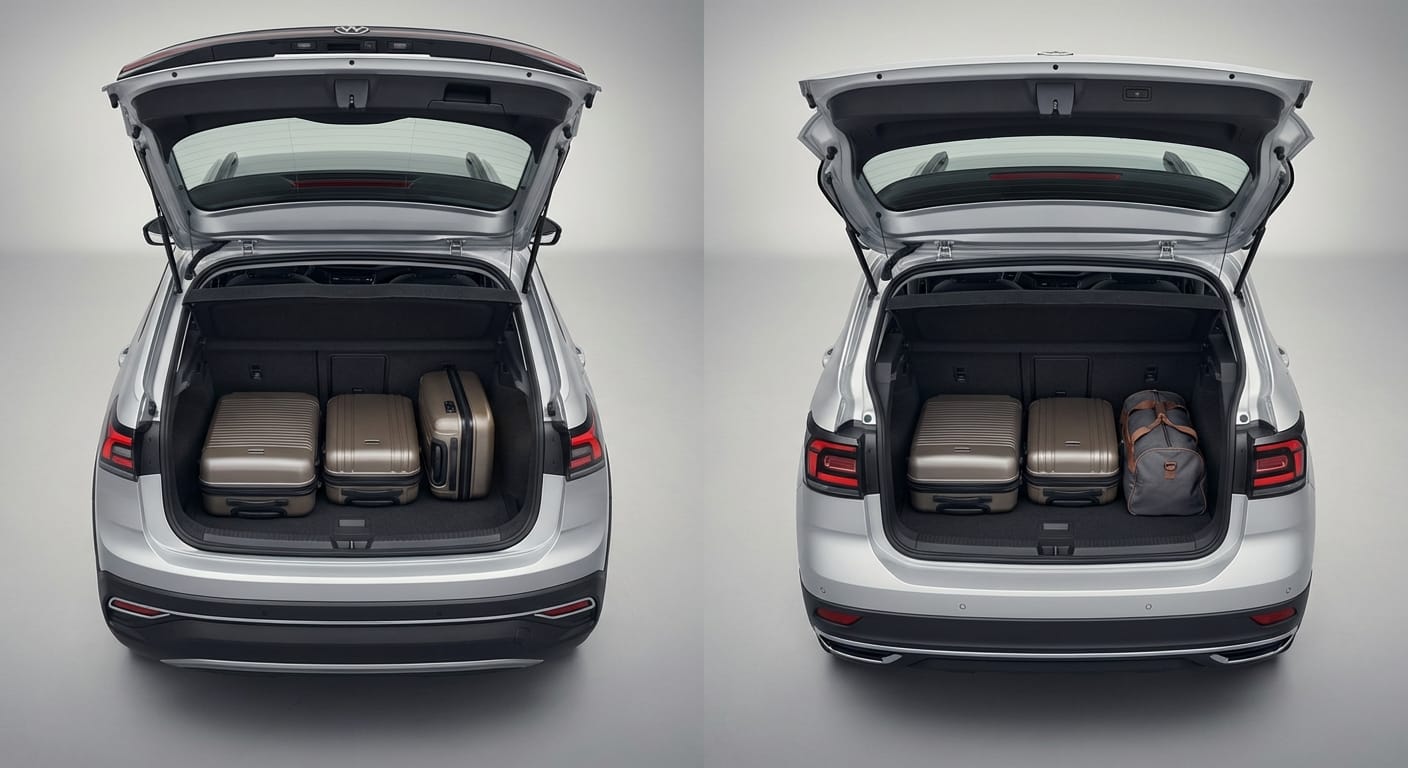 Comparación de la capacidad de carga en la cajuela del VW Nivus vs. VW T-Cross