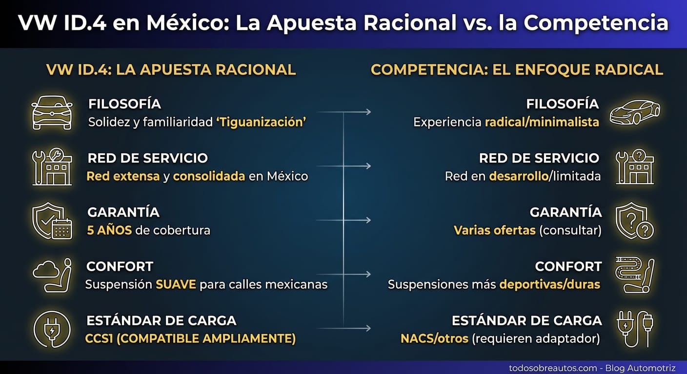 Infografía: VW ID.4 en México: La Apuesta Racional vs. la Competencia