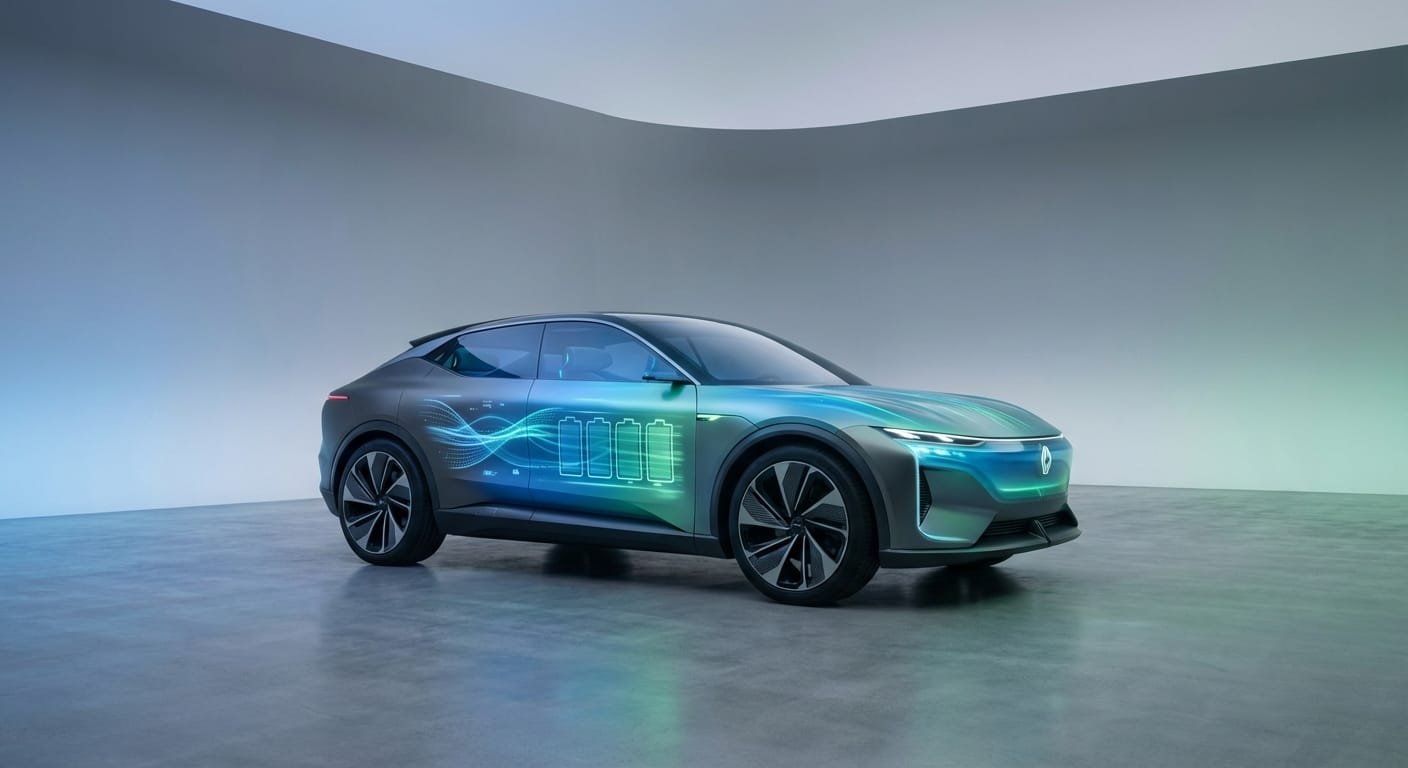 Imagen conceptual que representa las tendencias automotrices 2026: electrificación híbrida y conectividad en vehículos