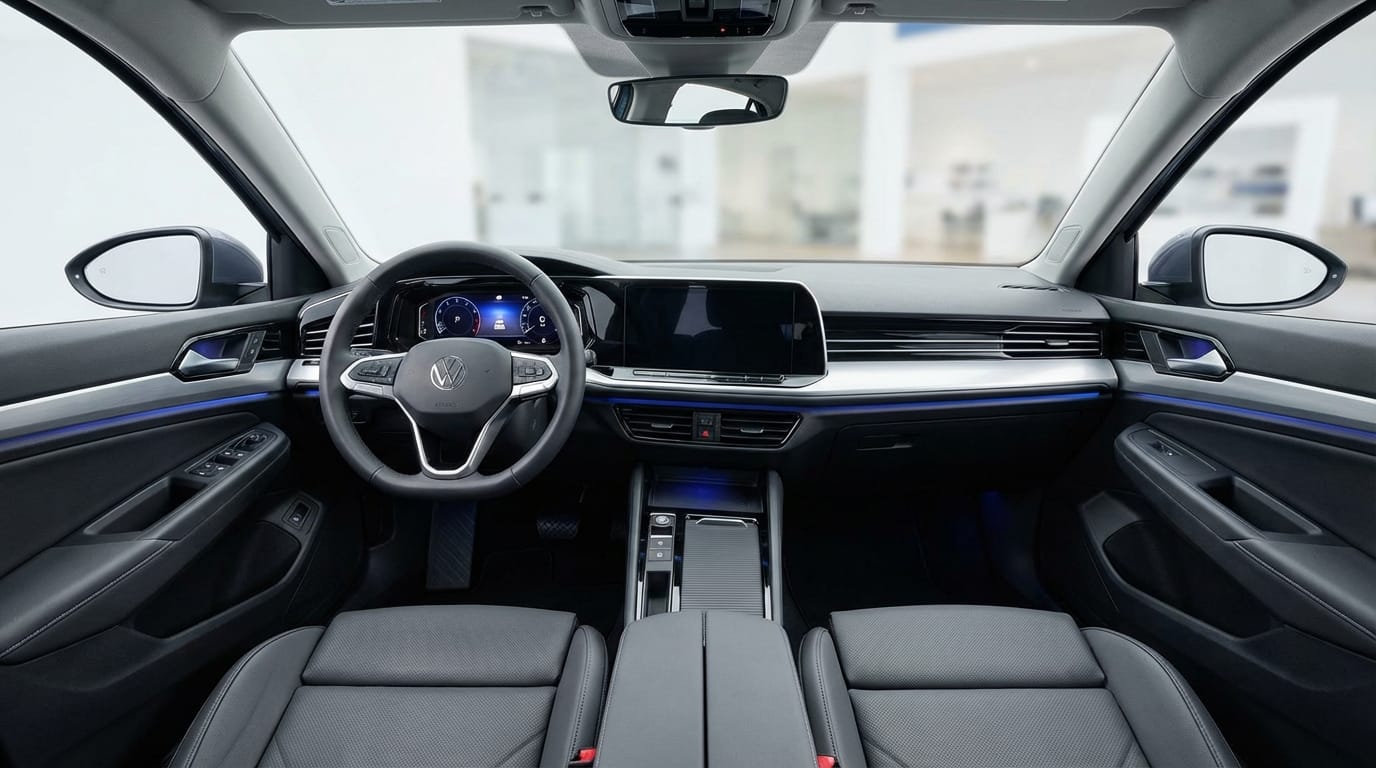 Volkswagen Jetta 2025 - Interior con panel de instrumentos digital y pantalla táctil
