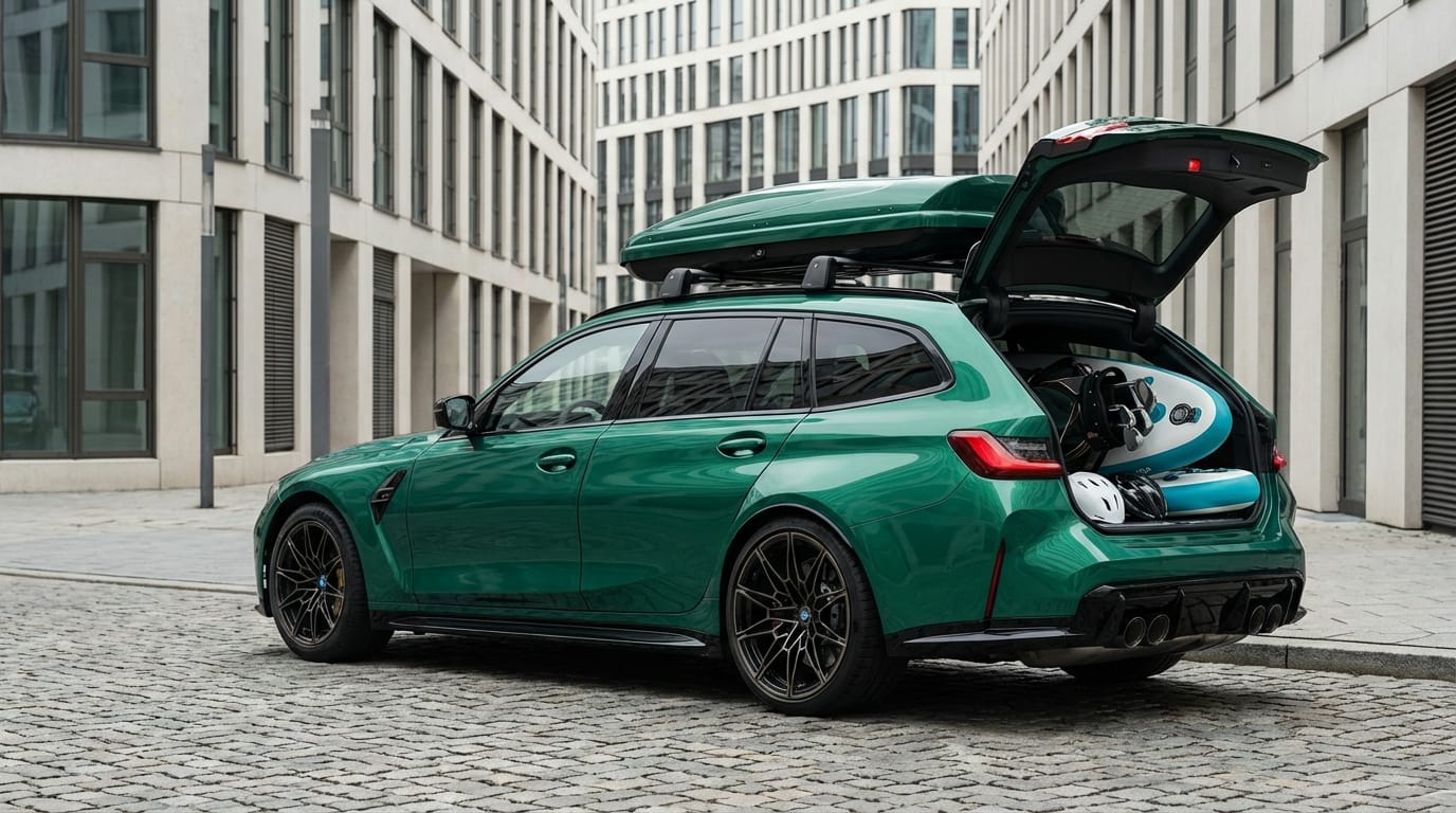 BMW M3 Touring - Perfil lateral mostrando espacio familiar y deportivo