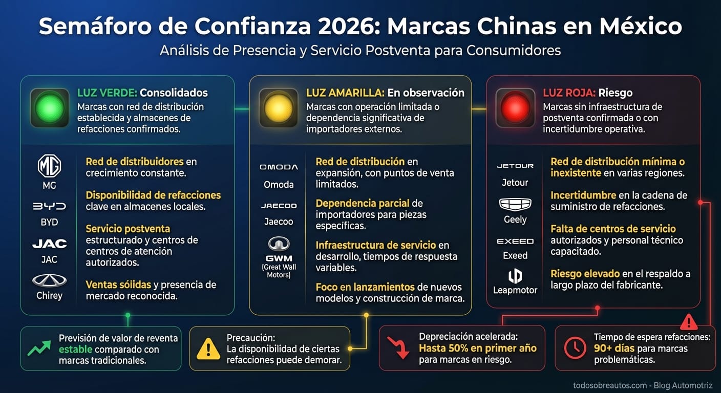 Infografía: Semáforo de Confianza 2026: Marcas Chinas en México