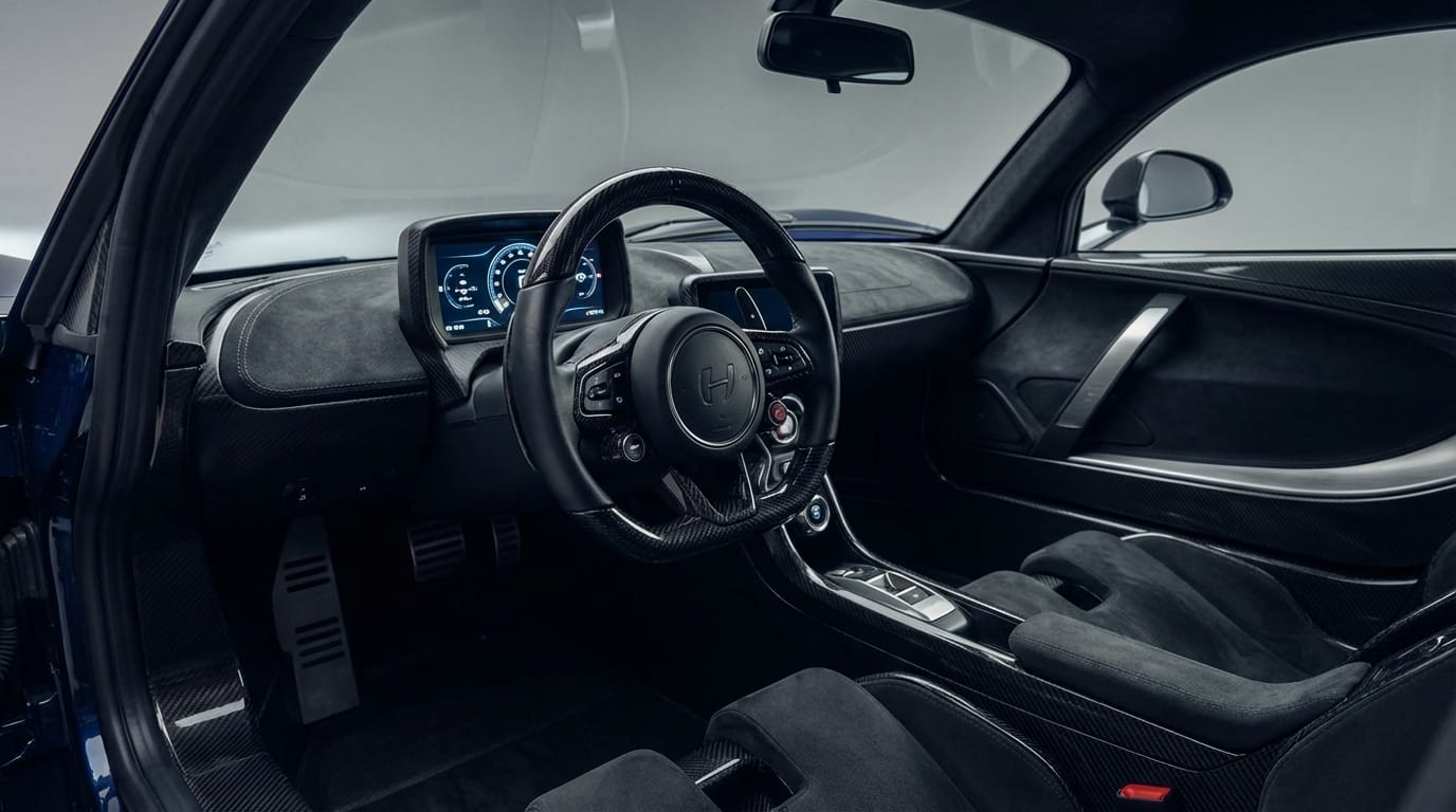 Hennessey Venom F5 - Interior minimalista con volante de fibra de carbono y asientos de Alcantara