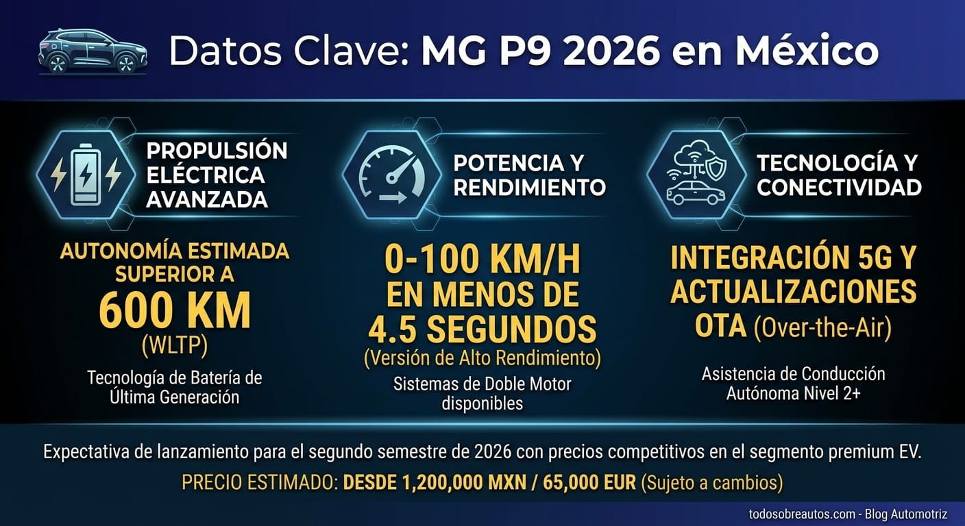 Infografía: MG P9 2026 en México