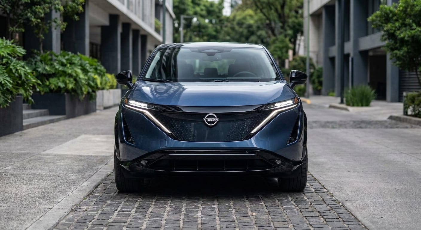 Diseño exterior del Nissan Kait 2026 con parrilla V-motion y faros alargados