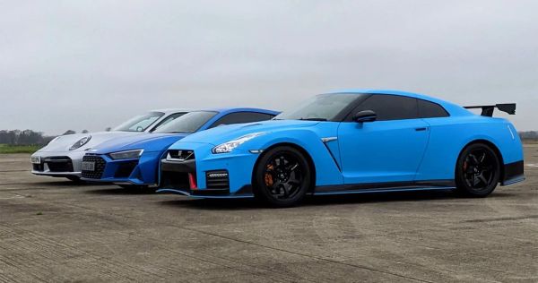 Audi R8 V10 Performance vs Nissan GTR vs Porsche 911 Turbo S: ¡La Batalla de los Deportivos!