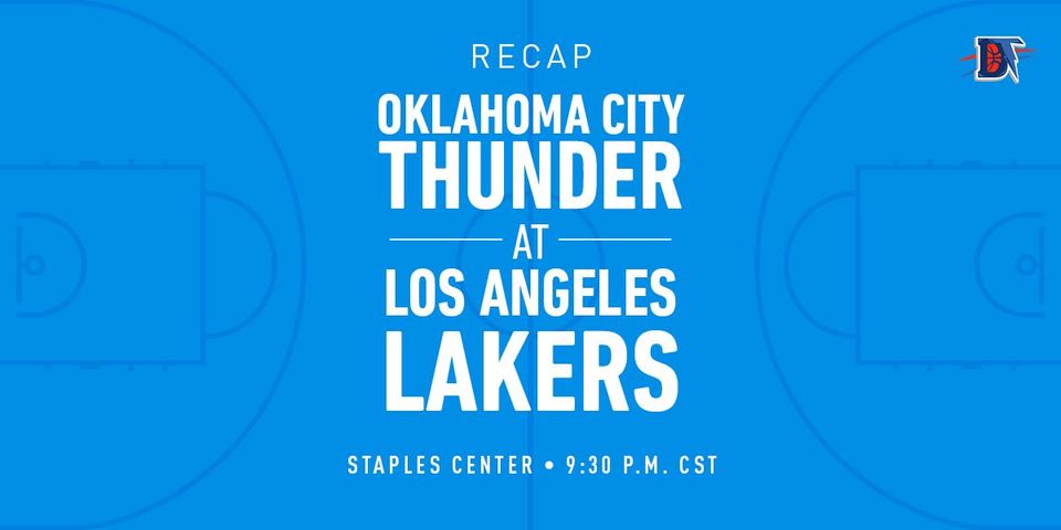 Game 14 Recap: Lakers (12-2) def. Thunder (5-9) 112-107