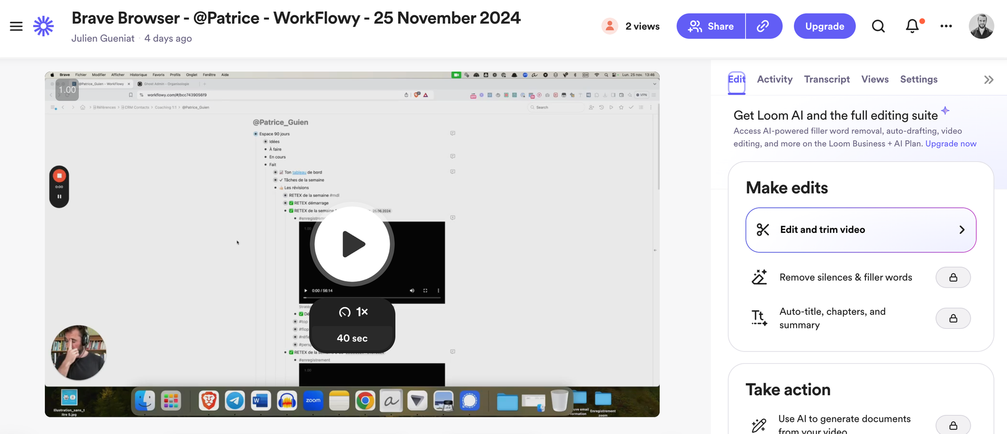 Le logiciel loom pour filmer son écran