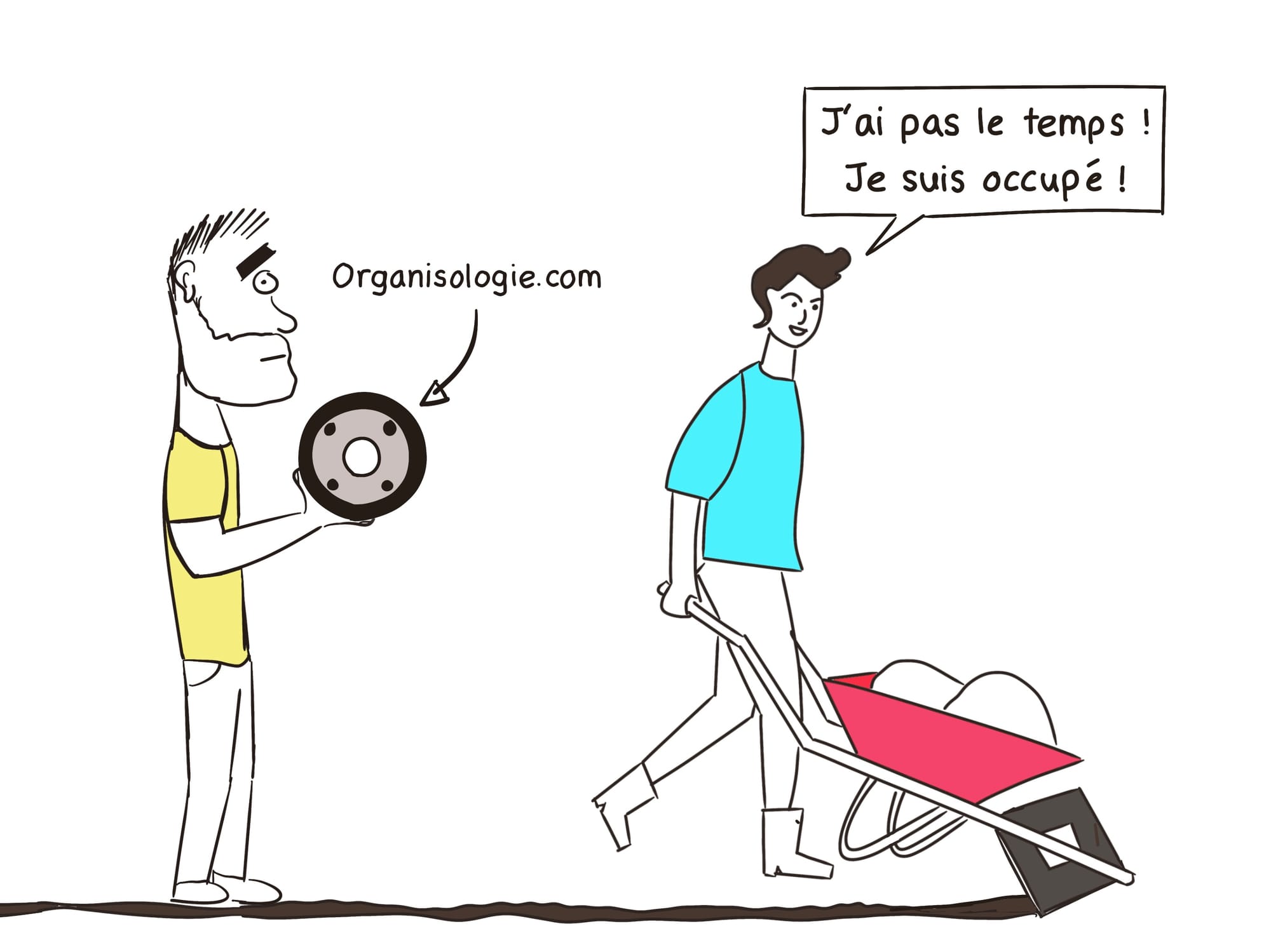 Illustration être occupé et ne pas prendre le temps de voir les améliorations possibles