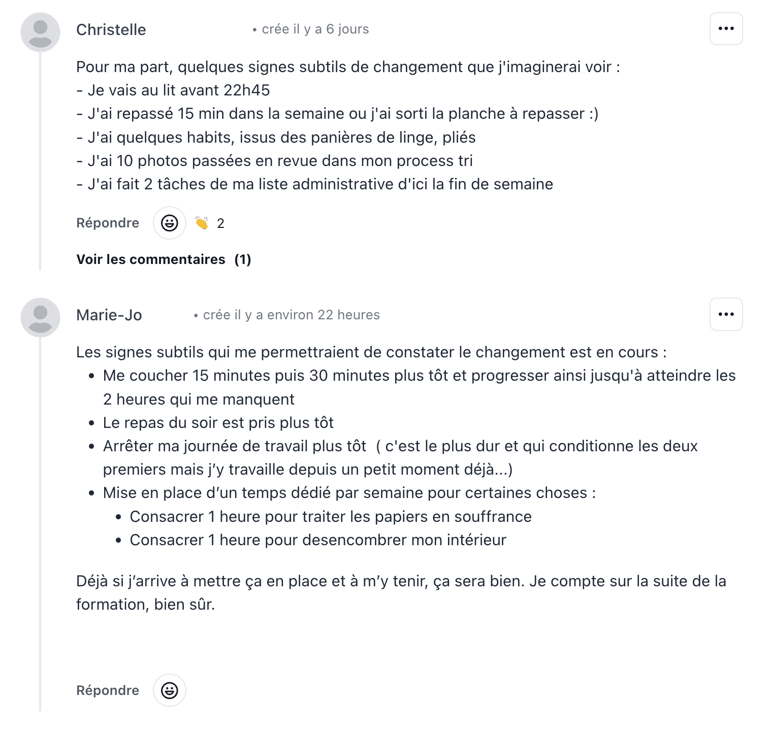 Signe subtils du changement