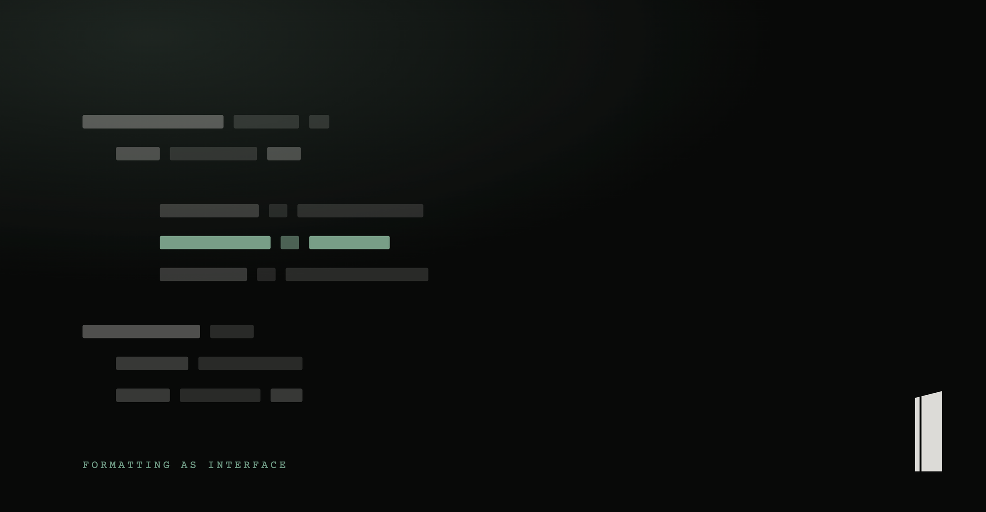 Formatting is an interface between code and reasoning