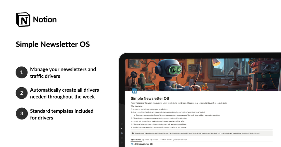 Simple Newsletter OS in Notion