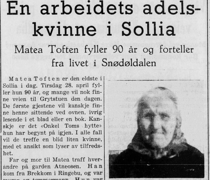 En arbeidets adelskvinne i Sollia