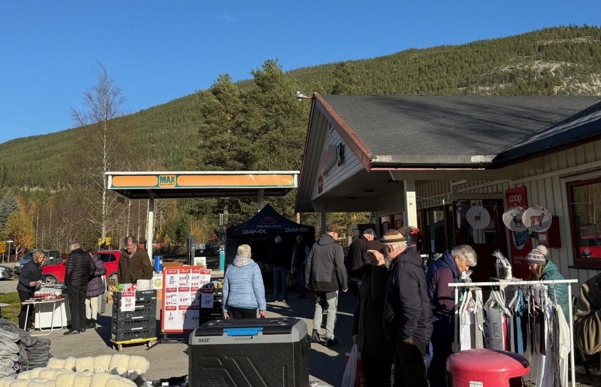 Mye folk på trivelig marked