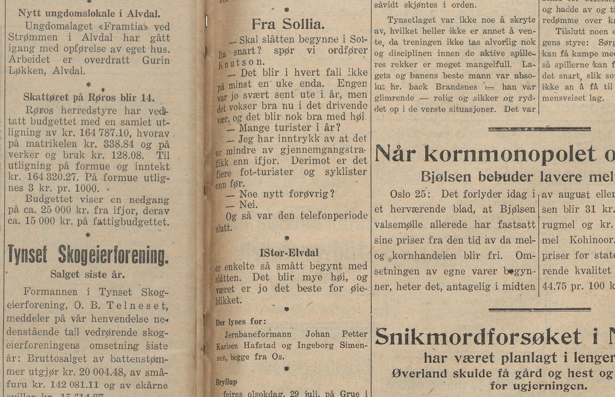 Fra Sollia 26. juli 1927