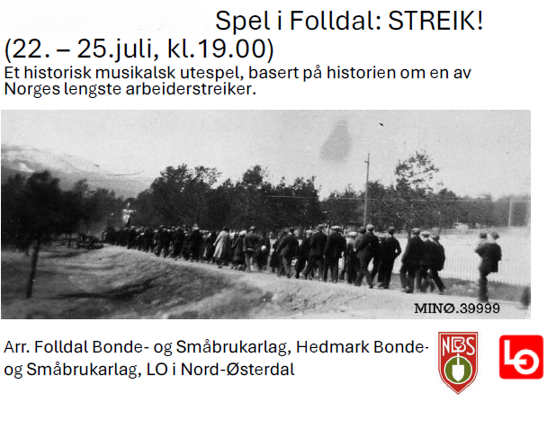 Varm opp til  spelet "STREIK!" i Folldal den 22. juli