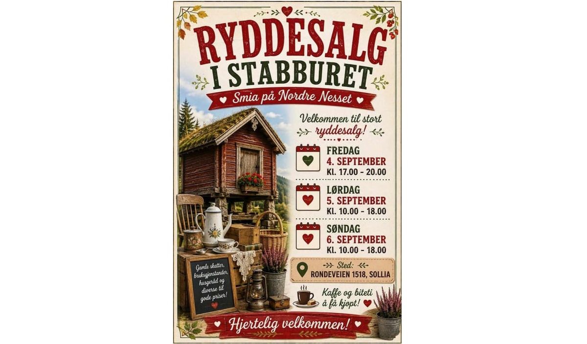 Ryddesalg på Nordre Nesset i helga