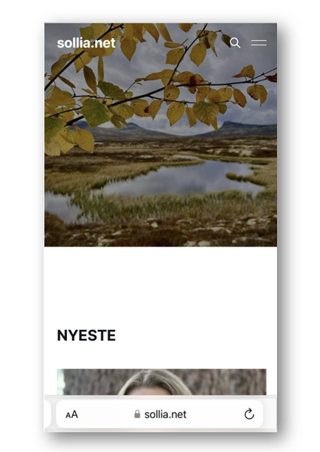 Den nye forsida vil se slik ut på mobilen