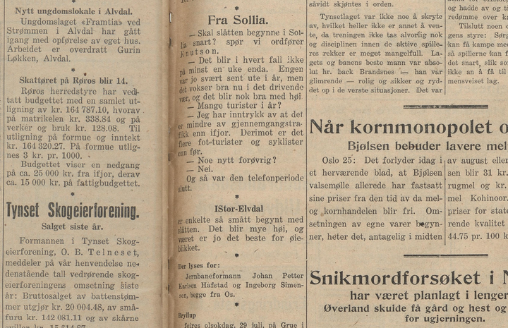 Fra Sollia 26. juli 1927