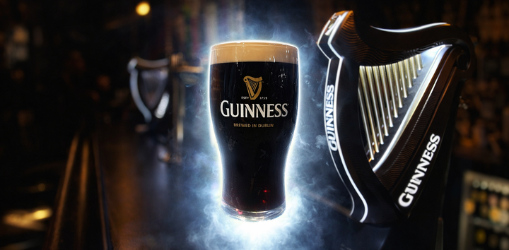 An ethereal pint floats above the bar glowing as if it were an apparition.