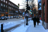 La rue Saint-Denis en fin d'après-midi d'hiver. 