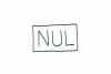 Logo du Pari nul, qui donne l'impression d'être tracé à la main. «NUL» est écrit en majuscule et encadré, sur fond blanc. 