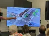 Le rendu présente la nouvelle pergola installée du côté nord de la rue Laurier et environ cinq arbres qui longent la rue.