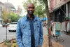 Thierno Diallo, candidat dans Mercier pour le Parti libéral du Québec, pose sur la rue Saint-Viateur, à quelques mètre de l'Église St. Michael the Archangel.