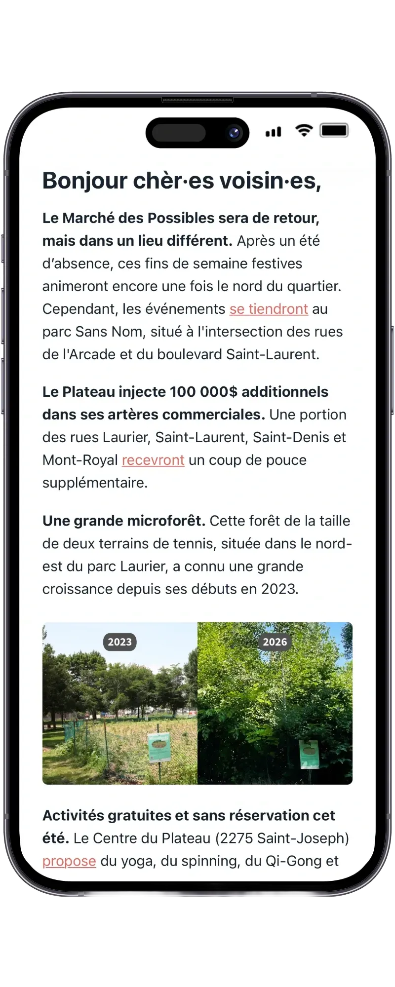 Aperçu de l'infolettre