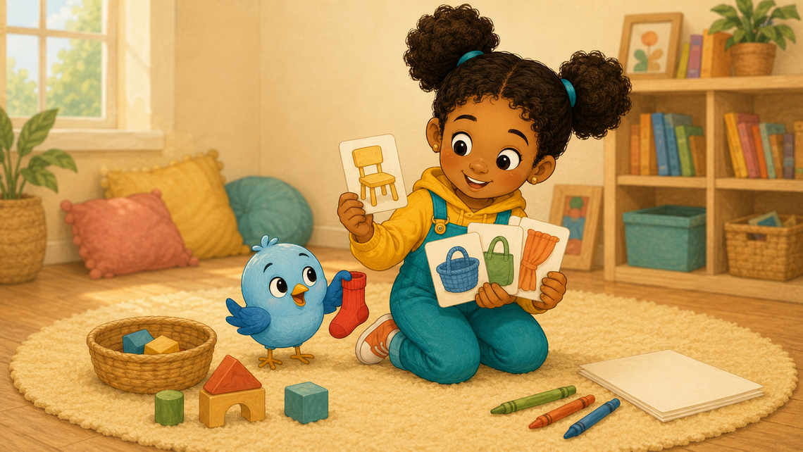 Nia and Pip learning through play