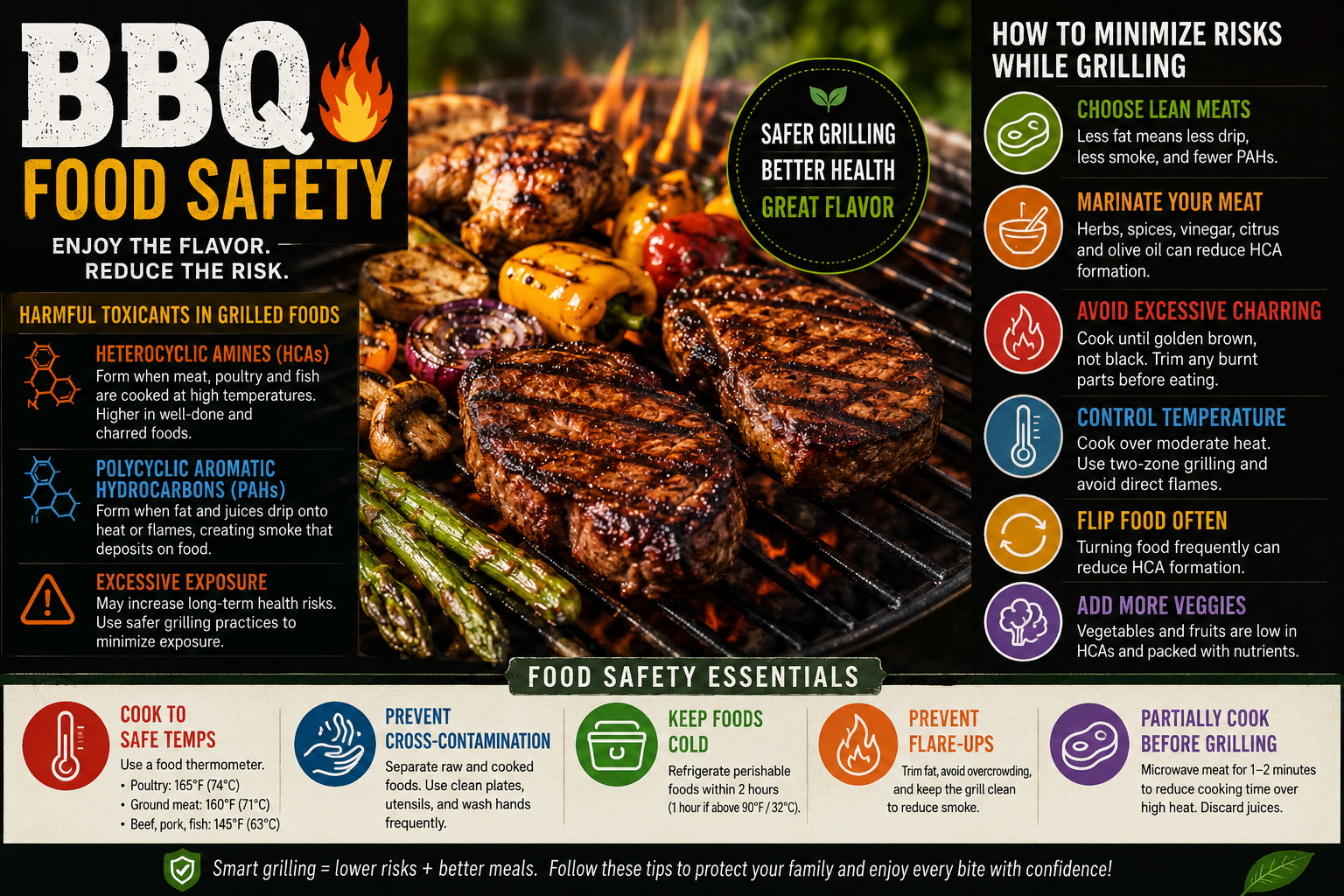 BBQ Food Safety: How to Enjoy Grilled Foods While Reducing the Risk of Harmful Toxicants
