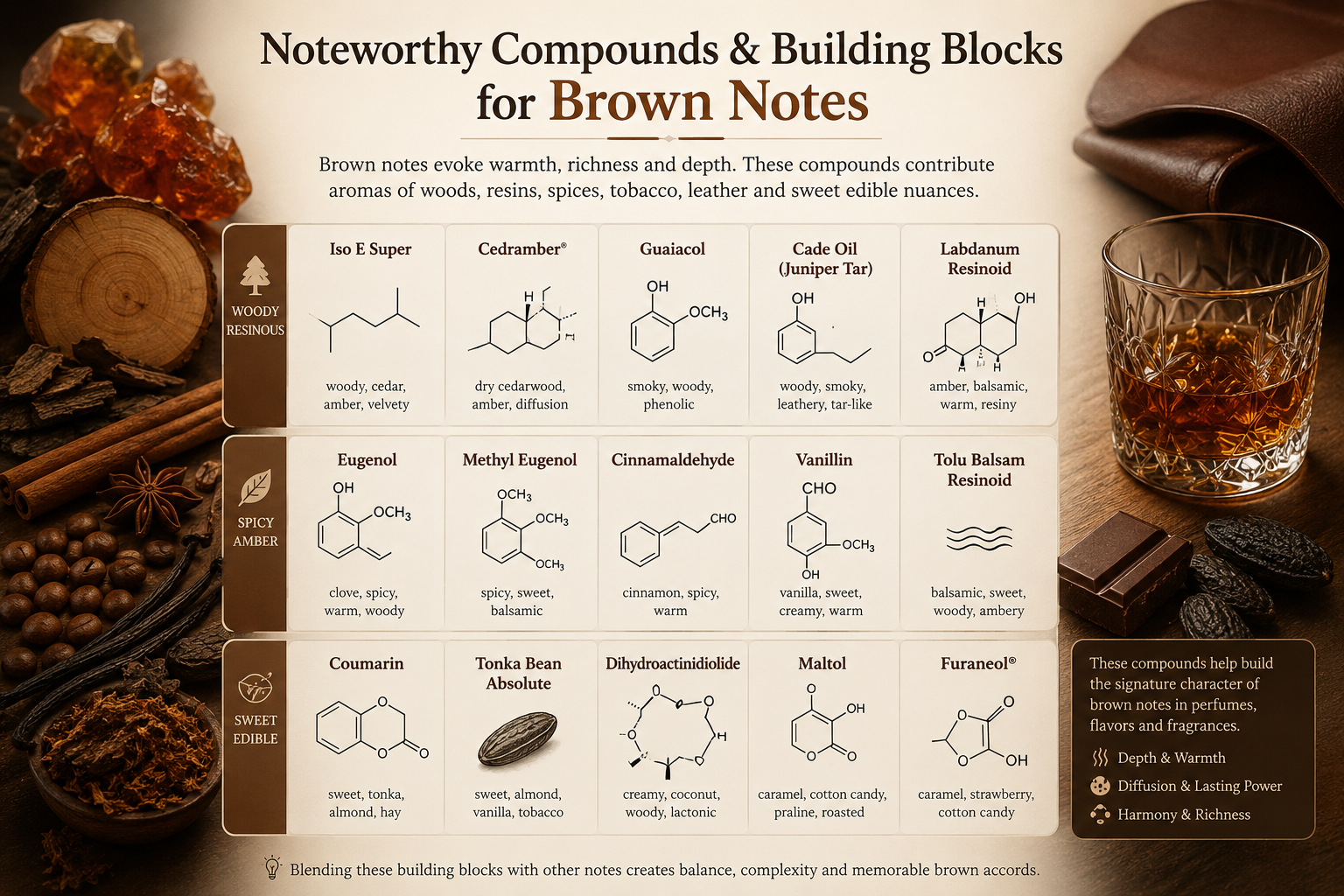 Noteworthy:  Compounds and building blocks for brown notes