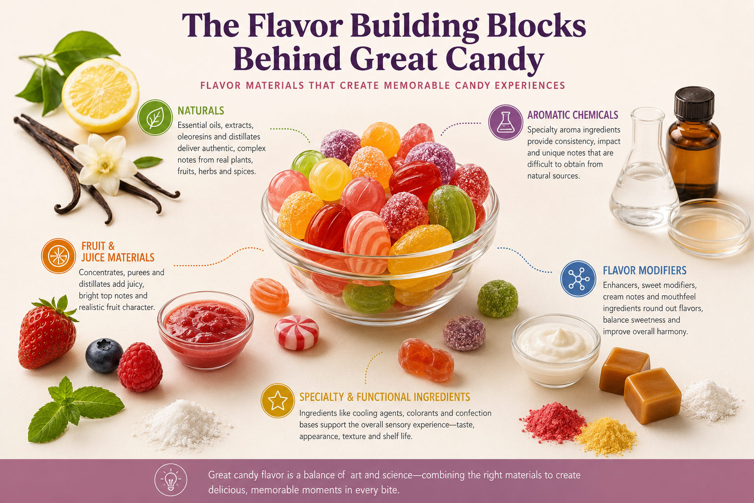 Flavor Materials that Contribute to Candy Flavor Notes: What Flavorists Need to Know