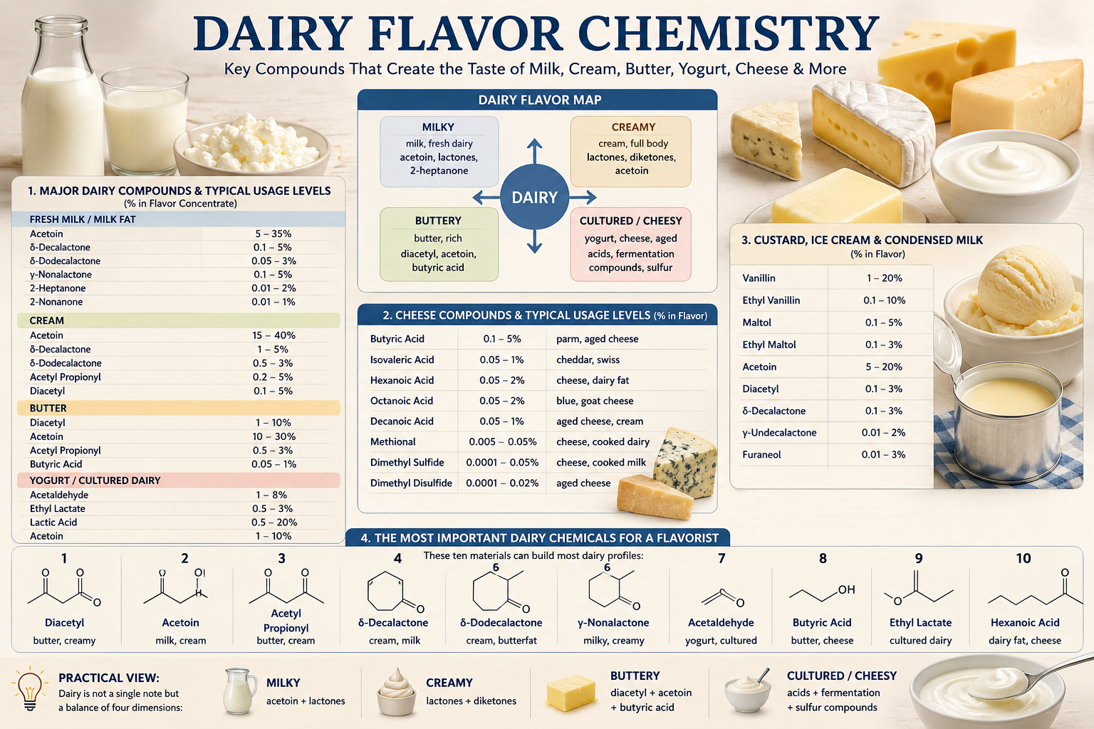 Noteworthy: What flavor compounds fall into the descriptive category of DAIRY?