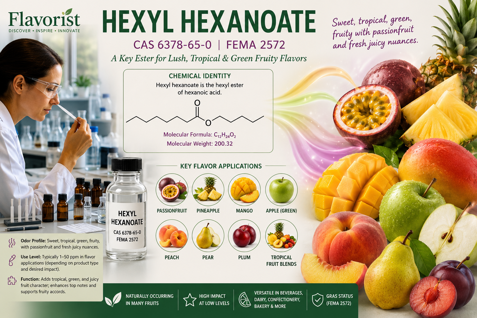 Hexyl Hexanoate (CAS 6378-65-0/FEMA:2572) – Comprehensive Flavor Applications