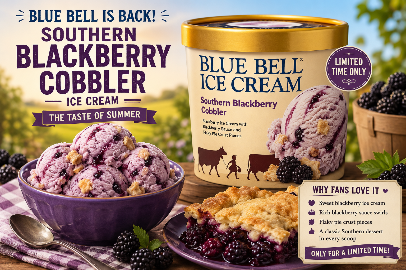 Blue Bell’s Blackberry Cobbler Ice Cream Is Back—and Fans Are Racing to Find It