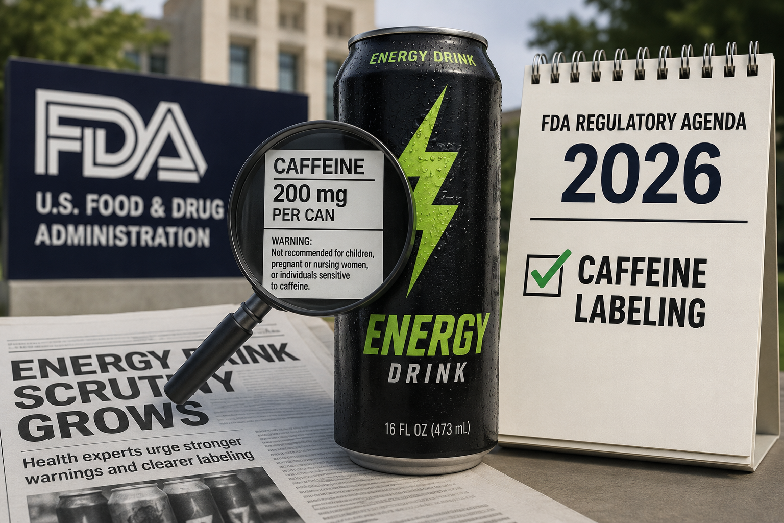 FDA Puts Caffeine Labeling on Its 2026 Regulatory Agenda as Energy Drink Scrutiny Grows