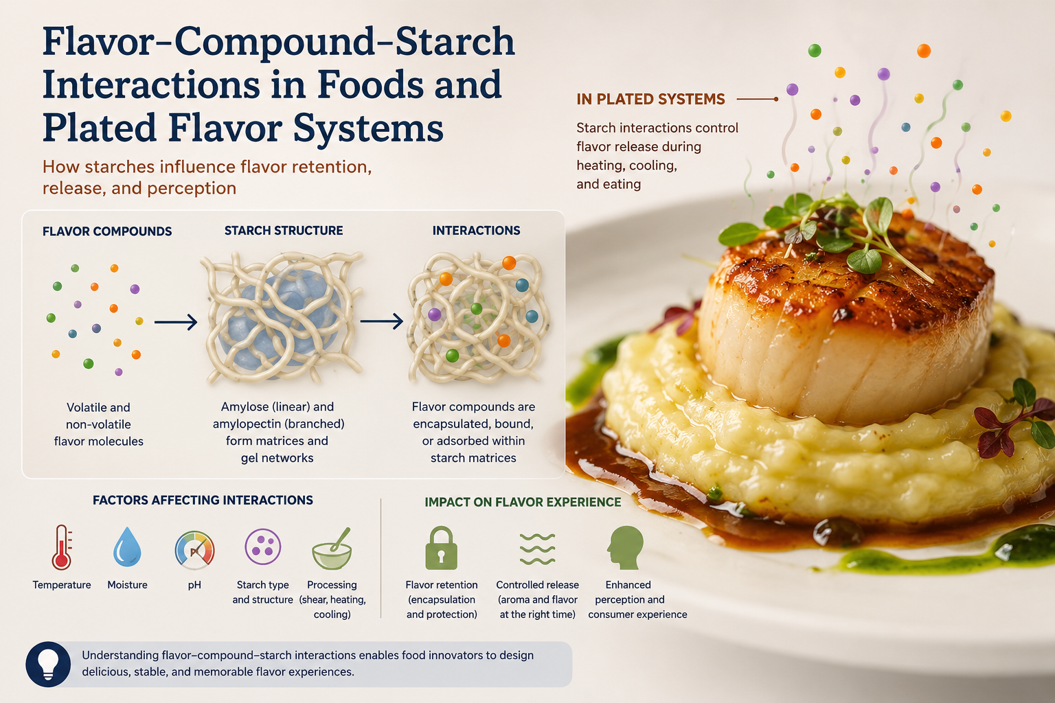 Flavor Compound–Starch Interactions in Foods and Plated Flavor Systems