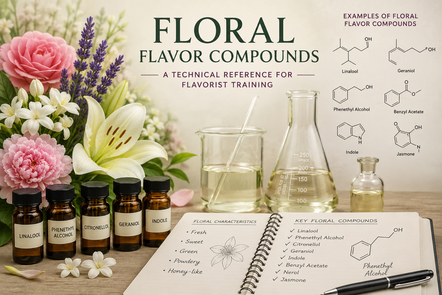 Floral Flavor Compounds: A Technical Reference for Flavorist Training
