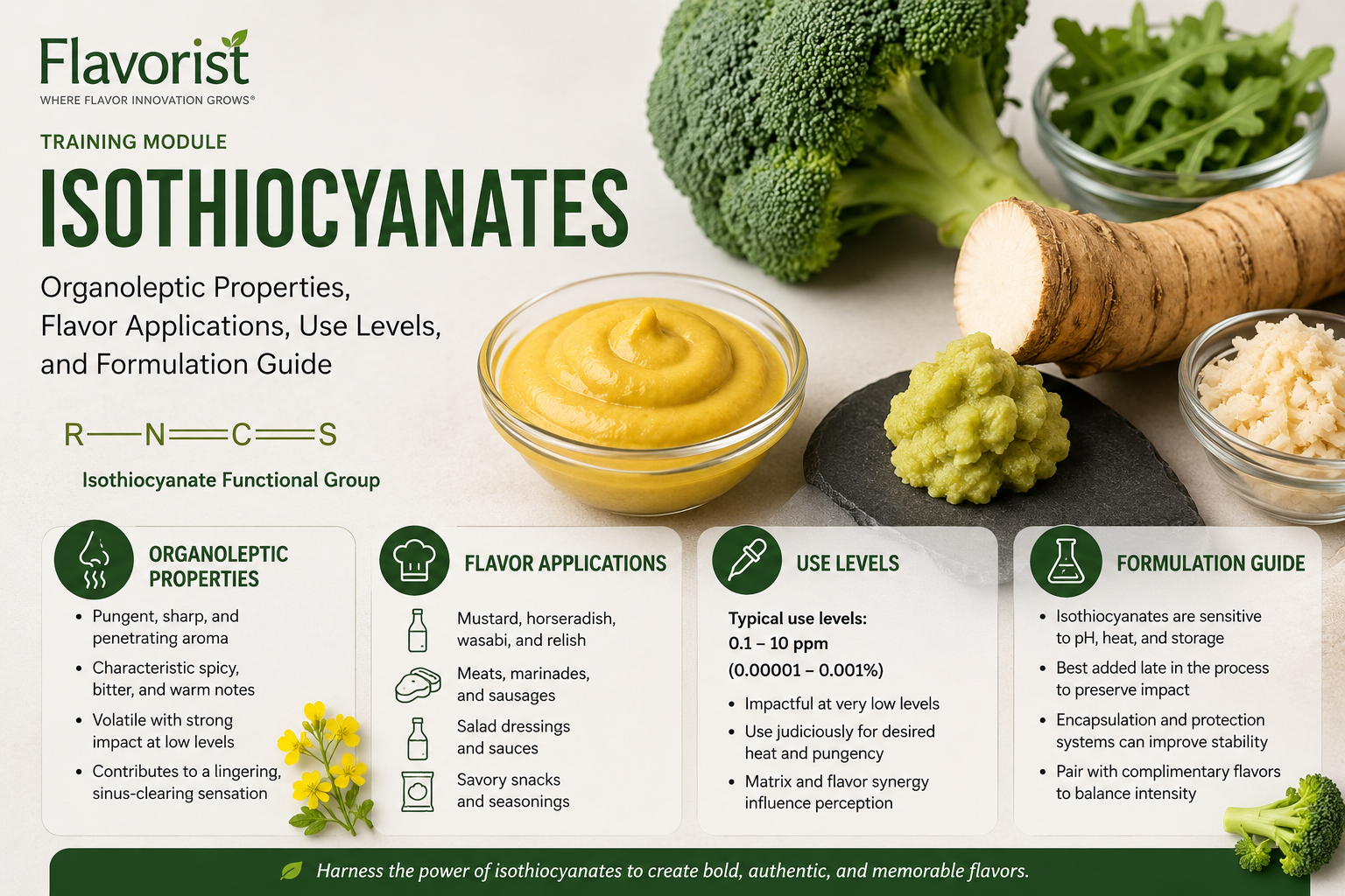 Flavorist Training Module: Isothiocyanates — Organoleptic Properties, Flavor Applications, Use Levels, and Formulation Guide