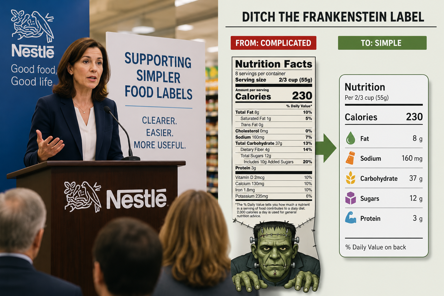 Nestle Pushes for Simpler U.S. Food Labels to Ditch 'Frankenstein' Image