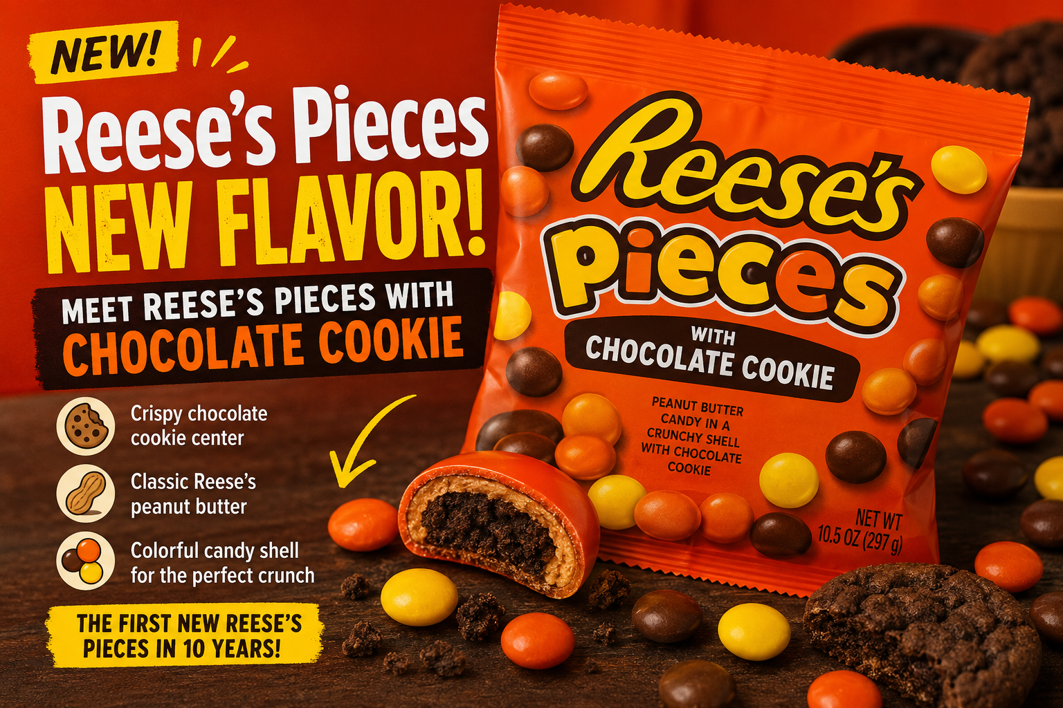 Reese's Pieces New Flavor: Everything to Know About the New Chocolate Cookie Candy