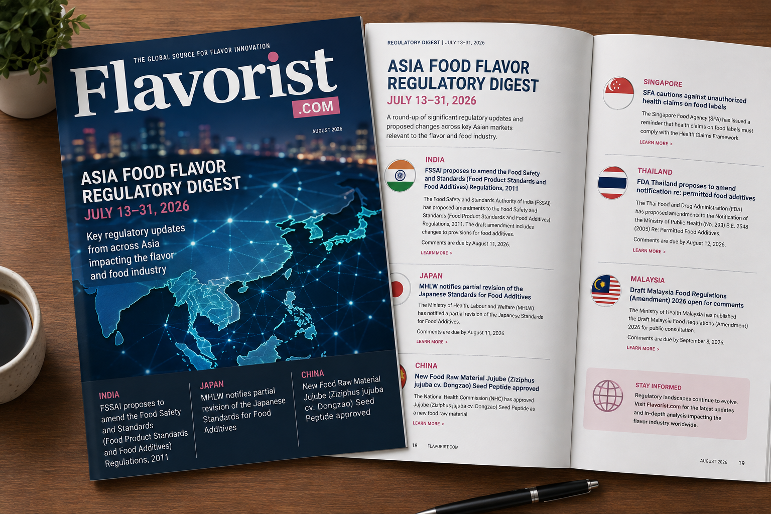 Asia Food & Flavor Regulatory Digest: July 13–31, 2026