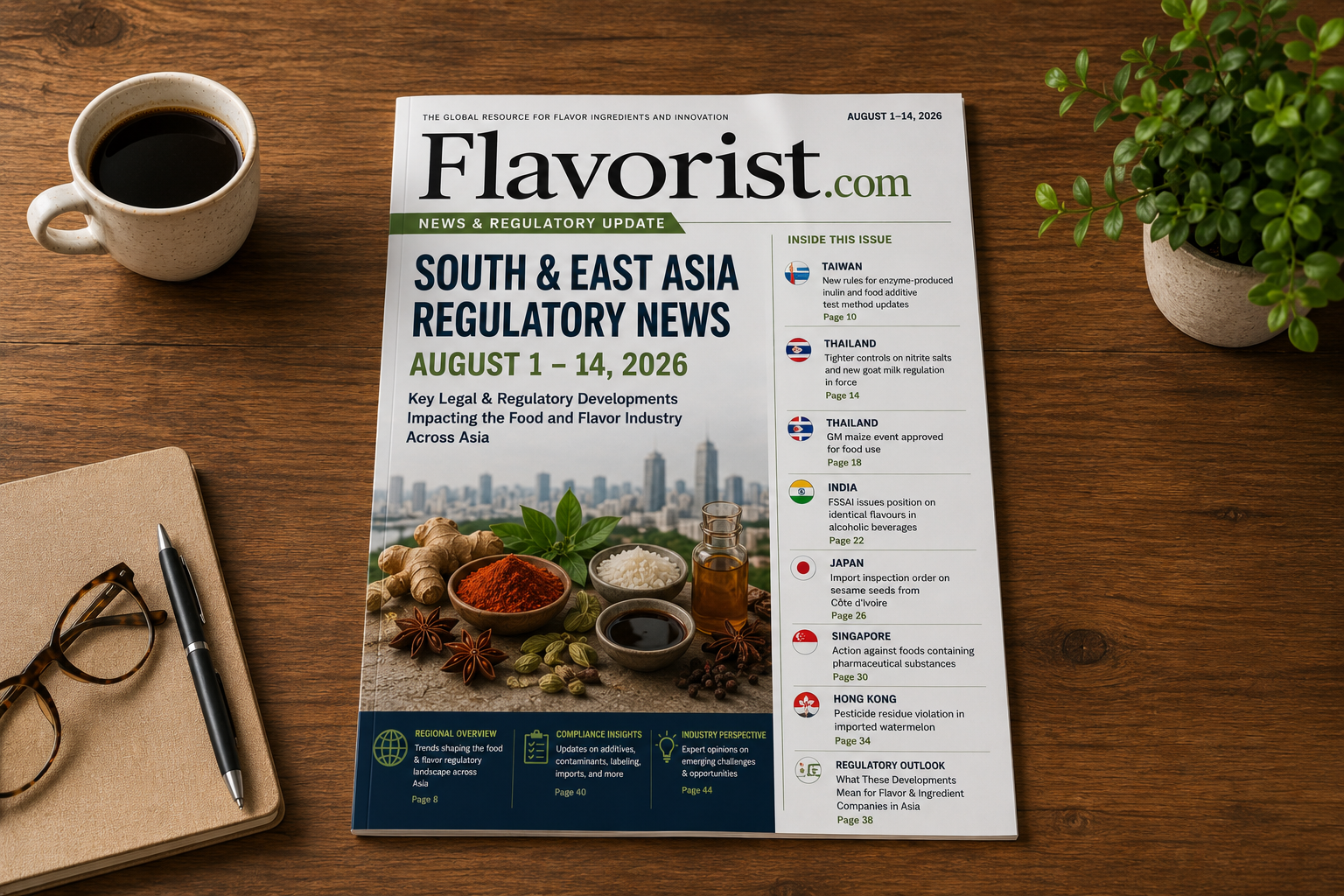 Asia Food & Flavor Regulatory Update: Key legal and regulatory developments released August 1–14, 2026
